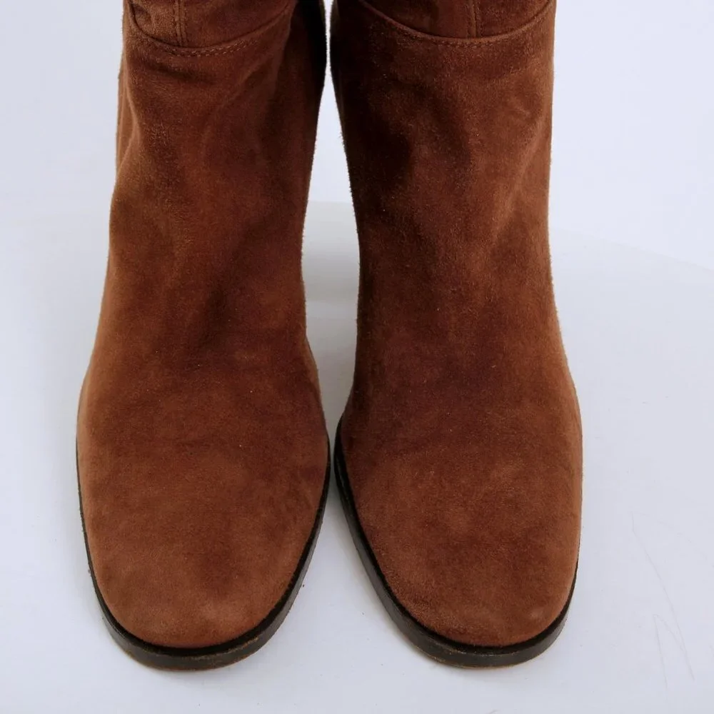 Sergio Rossi Donna Suede Over the Knee Boots‎ Brown Women Size 8.5
